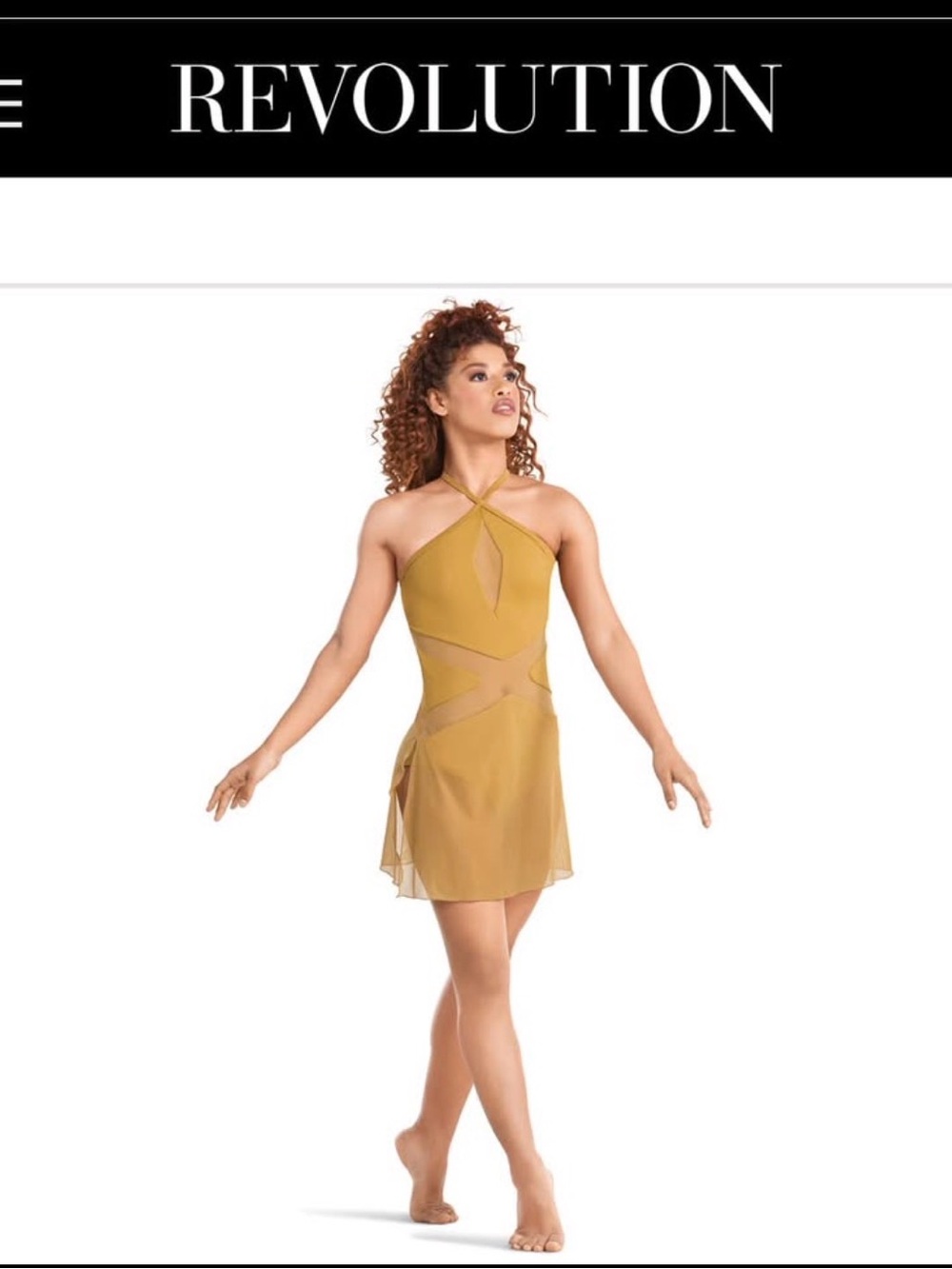 Revolution Gold Halter Mini Dress